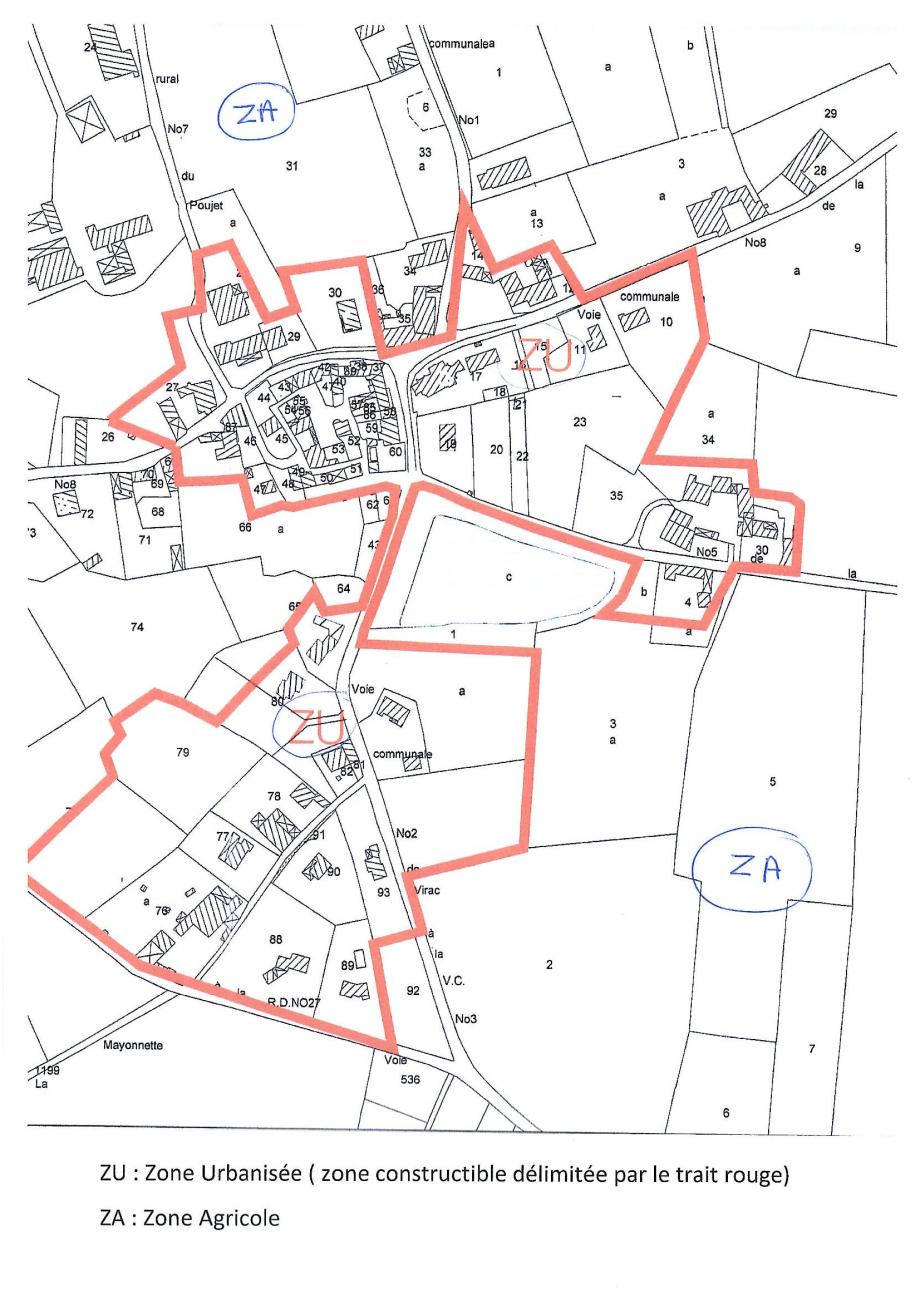 Carte communale village de virac